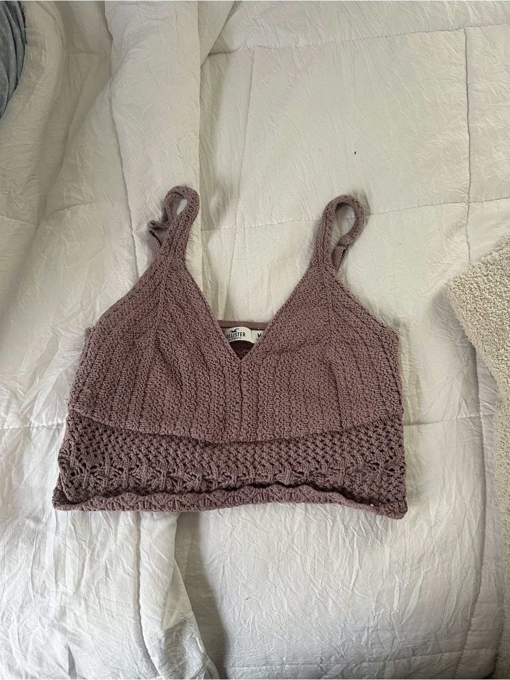 Hollister Mauve Crochet Tank Top
